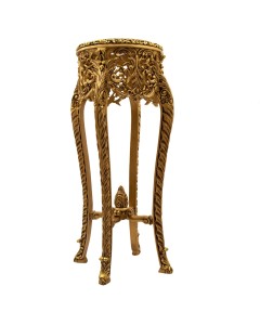Eντυπωσιακό τραπέζι σκαλιστό Μπαρόκ με φύλλο χρυσού και μάρμαρο στην επιφάνεια RIS-3570
