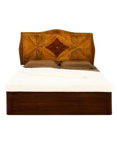 Κρεβάτι χειροποίητο μαρκετερί με φυσικό καπλαμά μασίφ καρυδιά σε στυλ Γαλλικό Art Deco RIS-0001