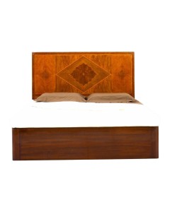 Κρεβάτι χειροποίητο μαρκετερί με φυσικό καπλαμά μασίφ καρυδιά σε στυλ Γαλλικό Art Deco RIS-0002