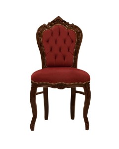 Καρέκλα τραπεζαρίας με λούστρο μπρονζέ καπαράδες και μπορντό αλέκιαστο αδιάβροχο καπιτονέ ύφασμα RIS-5214