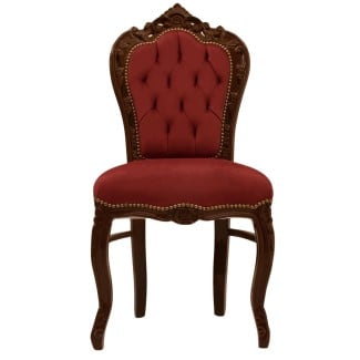 Καρέκλα τραπεζαρίας με λούστρο μπρονζέ καπαράδες και μπορντό αλέκιαστο αδιάβροχο καπιτονέ ύφασμα RIS-5214-CHAIR RIS-5214 